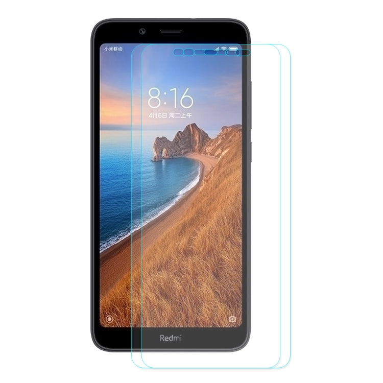 2 PCS ENKAY Hat-prince 0.26mm 9H 2.5D Curved Edge Tempered Glass Film for XIAOMI REDMI 7A