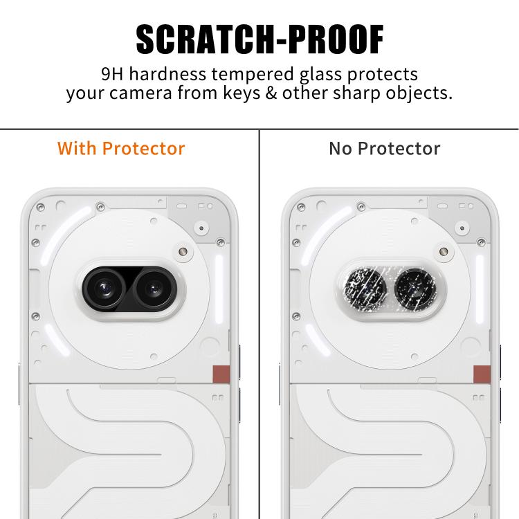 For Nothing Phone 2a Kalebol Silk-Screened HD Anti-Fingerprint AR Integrated Camera Lens Tempered Glass Film