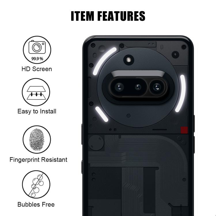 For Nothing Phone 3a Kalebol Silk-Screened HD Anti-Fingerprint AR Integrated Camera Lens Tempered Glass Film