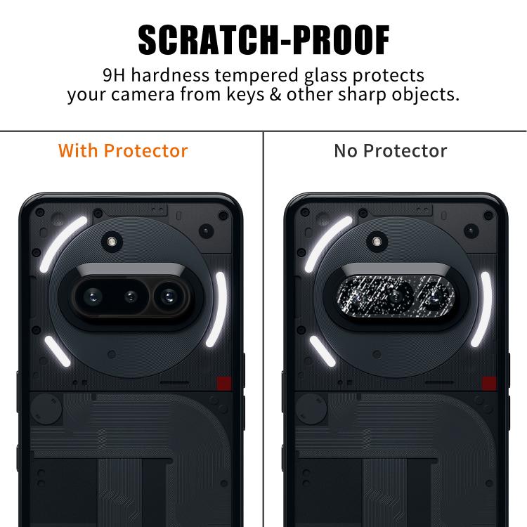 For Nothing Phone 3a Kalebol Silk-Screened HD Anti-Fingerprint AR Integrated Camera Lens Tempered Glass Film
