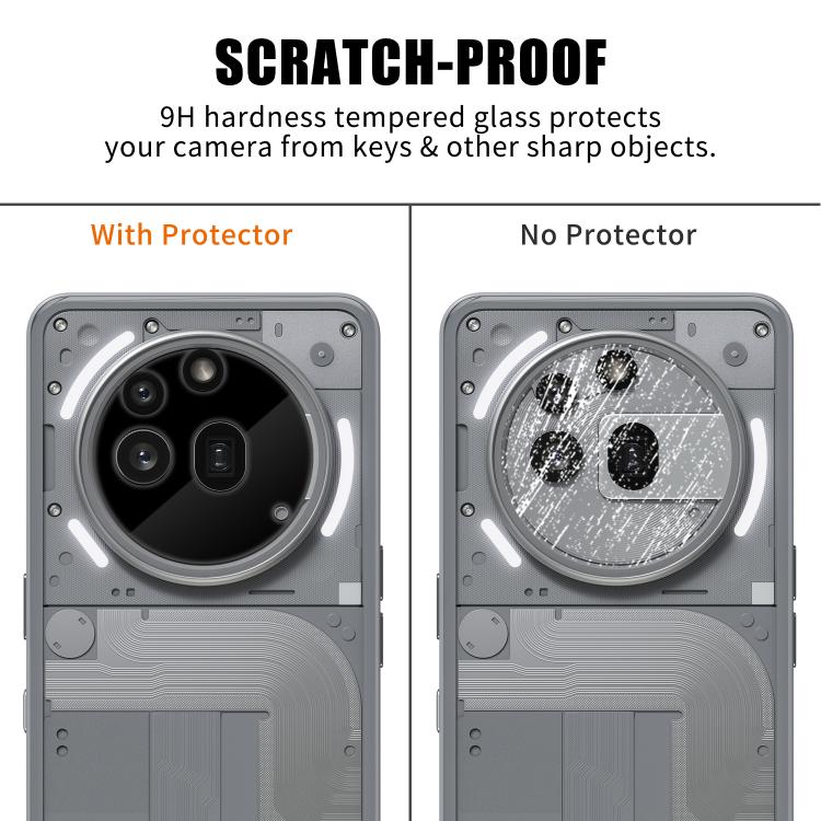 For Nothing Phone 3a Pro Kalebol Silk-Screened HD Anti-Fingerprint AR Integrated Camera Lens Tempered Glass Film