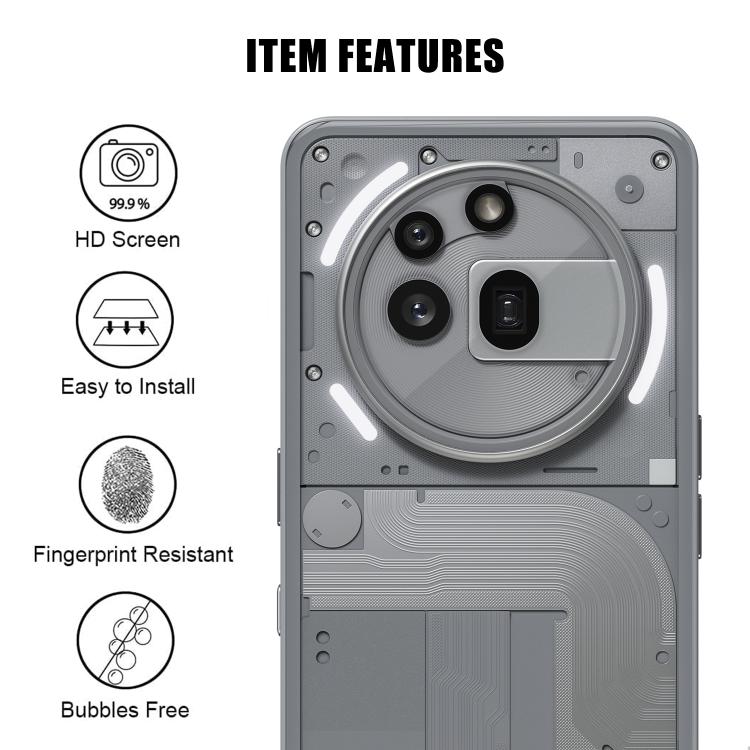 For Nothing Phone 3a Pro Kalebol Transparent HD Anti-Fingerprint AR Integrated Camera Lens Tempered Glass Film