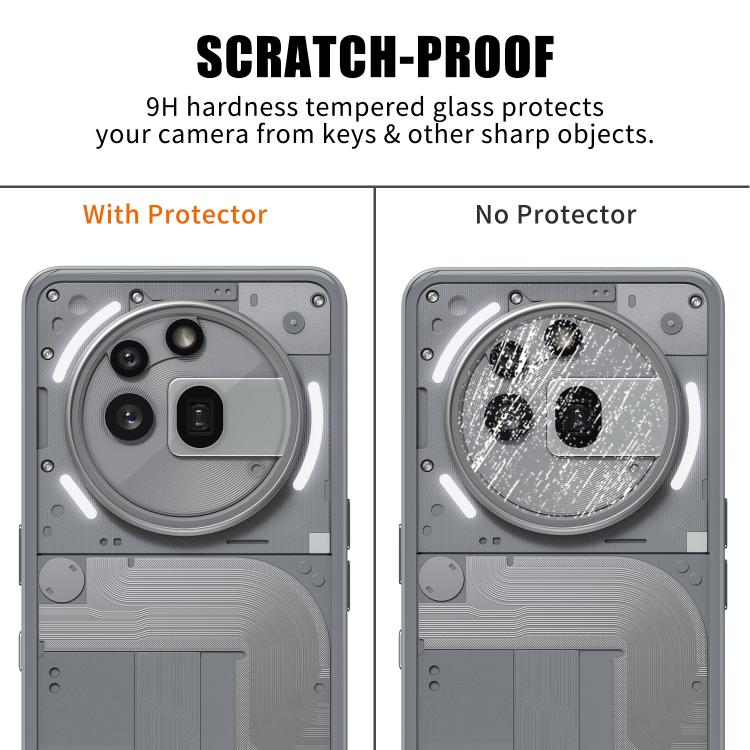 For Nothing Phone 3a Pro Kalebol Transparent HD Anti-Fingerprint AR Integrated Camera Lens Tempered Glass Film