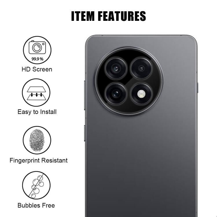 For OnePlus 13R Kalebol Silk-Screened HD Anti-Fingerprint AR Integrated Camera Lens Tempered Glass Film