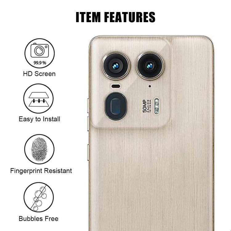 For Motorola Edge 50 Ultra Kalebol Transparent HD Anti-Fingerprint AR Integrated Camera Lens Tempered Glass Film