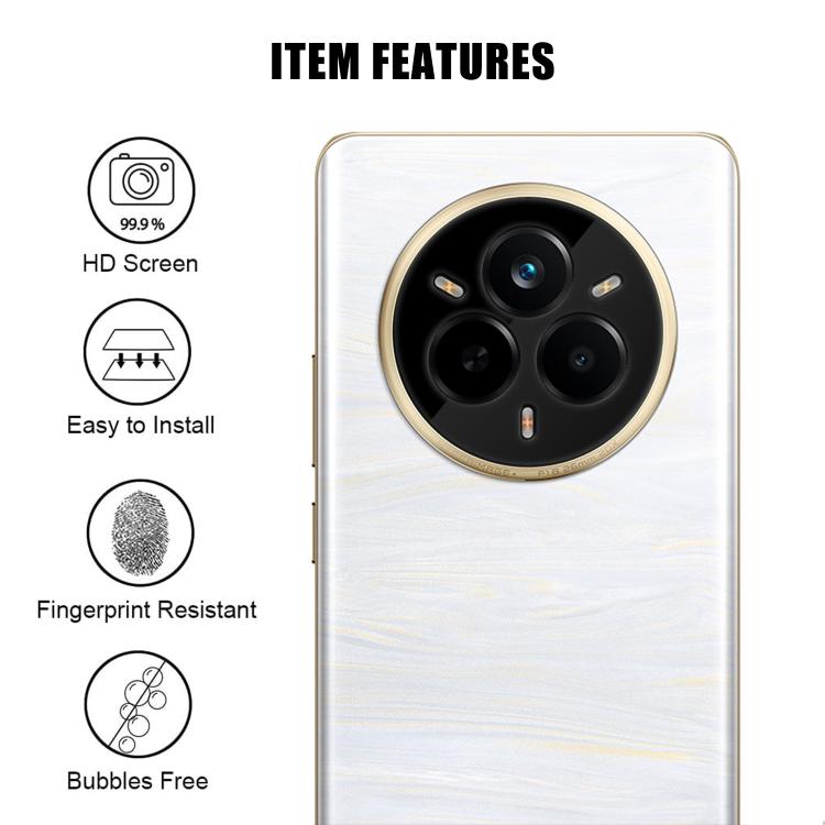 For Realme 14 Pro / 14 Pro+ Kalebol Silk-Screened HD Anti-Fingerprint AR Integrated Camera Lens Tempered Glass Film