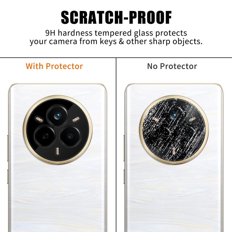 For Realme 14 Pro / 14 Pro+ Kalebol Silk-Screened HD Anti-Fingerprint AR Integrated Camera Lens Tempered Glass Film