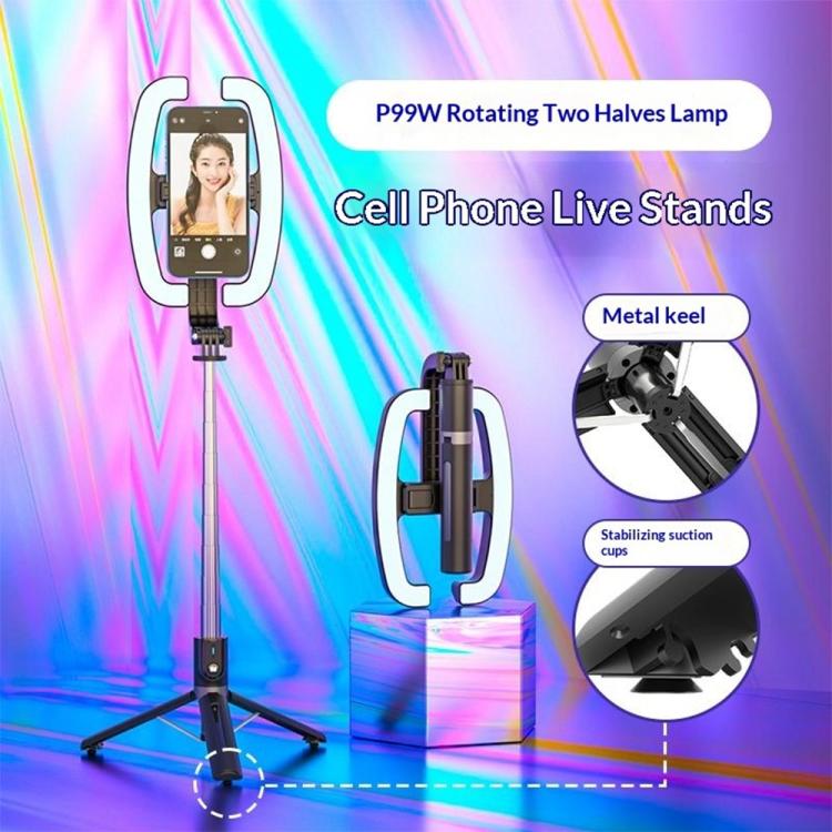 P99W For Live Streaming Selfie Stick Ring Light Phone Tripod Stand Remote Control Beauty Fill Light