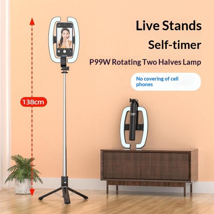 P99W For Live Streaming Selfie Stick Ring Light Phone Tripod Stand Remote Control Beauty Fill Light