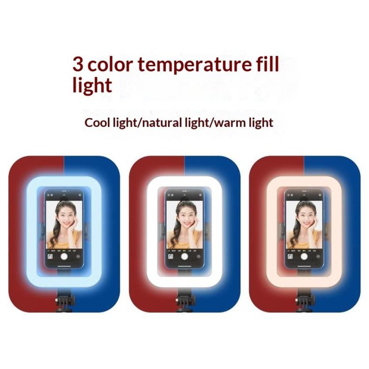 P99X For Live Streaming / Photography Tripod Ring Light 360-Degree Rotating 8 inch Square Lamp