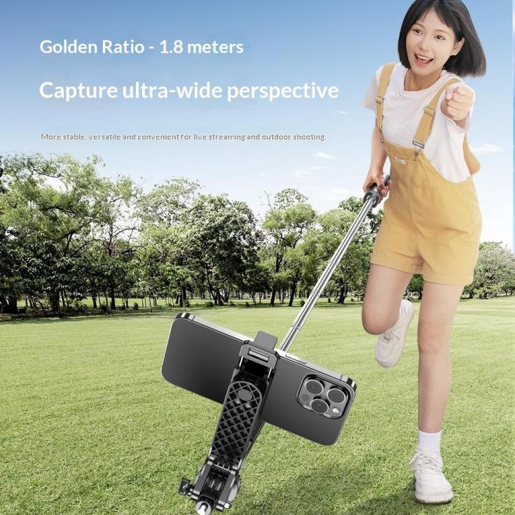 P18TK Anti-Shake Handheld Stabilizer 1.8m Extendable 4-leg Tripod Bluetooth Selfie Stick