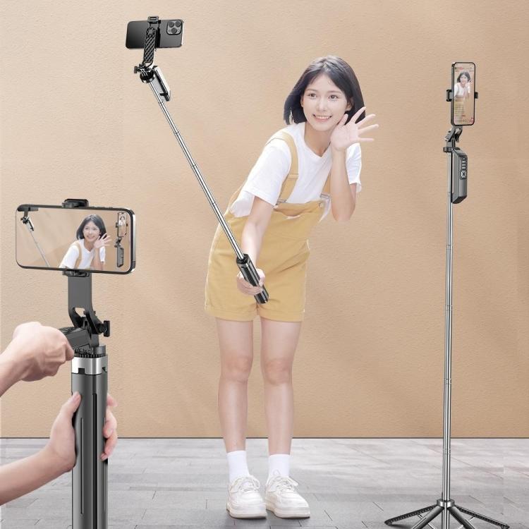 P18TK Anti-Shake Handheld Stabilizer 1.8m Extendable 4-leg Tripod Bluetooth Selfie Stick