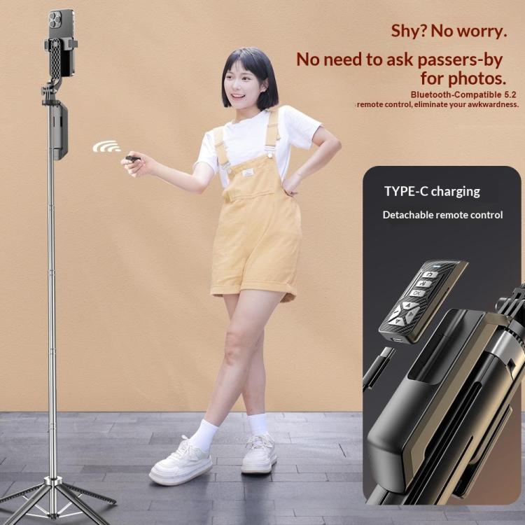 P18TK Anti-Shake Handheld Stabilizer 1.8m Extendable 4-leg Tripod Bluetooth Selfie Stick