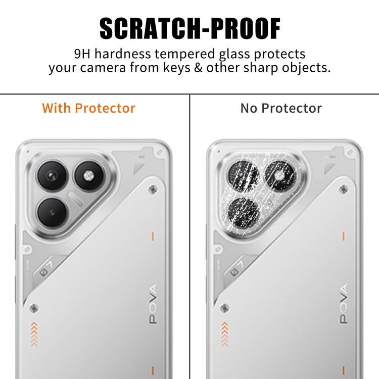 For Tecno Pova 7 4G Kalebol Transparent HD Anti-Fingerprint AR Integrated Camera Lens Tempered Glass Film