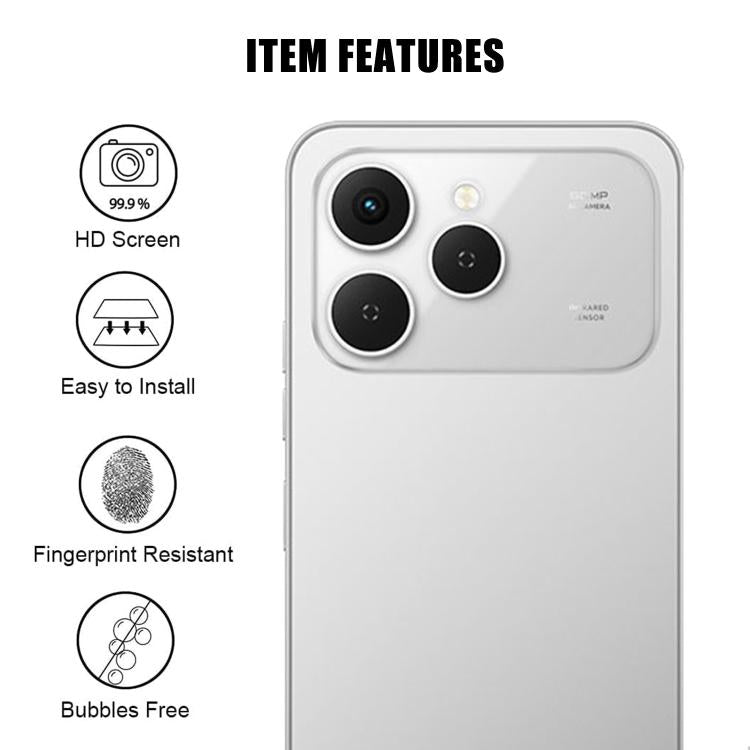 For Tecno Spark 40 4G Kalebol Transparent HD Anti-Fingerprint AR Integrated Camera Lens Tempered Glass Film
