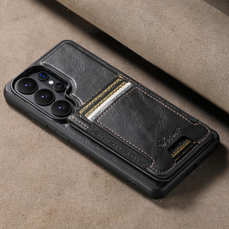 For Samsung Galaxy S26+ 5G Suteni H17 Oil Eax Leather MagSafe Detachable Wallet Phone Case
