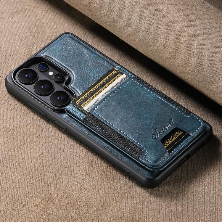 For Samsung Galaxy S26+ 5G Suteni H17 Oil Eax Leather MagSafe Detachable Wallet Phone Case