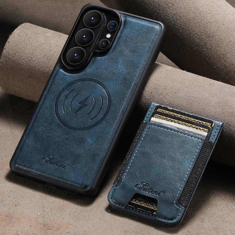 For Samsung Galaxy S26 Ultra 5G Suteni H17 Oil Eax Leather MagSafe Detachable Wallet Phone Case