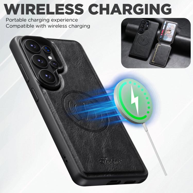For Samsung Galaxy S26+ 5G Suteni H15  Oil Eax Leather Detachable Wallet Back Phone Case