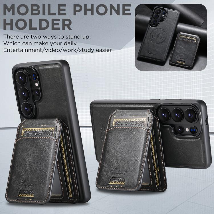 For Samsung Galaxy S26+ 5G Suteni H15  Oil Eax Leather Detachable Wallet Back Phone Case