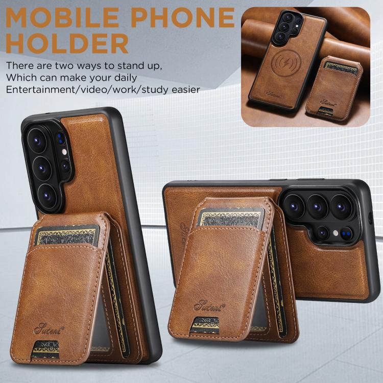 For Samsung Galaxy S26+ 5G Suteni H15  Oil Eax Leather Detachable Wallet Back Phone Case
