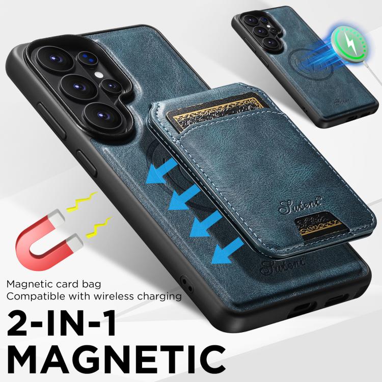For Samsung Galaxy S26+ 5G Suteni H15  Oil Eax Leather Detachable Wallet Back Phone Case