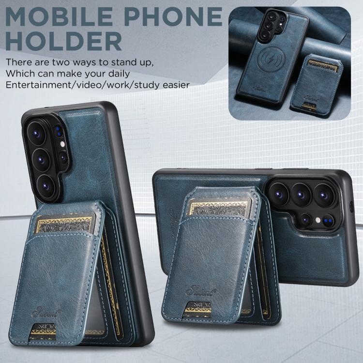 For Samsung Galaxy S26 Ultra 5G Suteni H15  Oil Eax Leather Detachable Wallet Back Phone Case