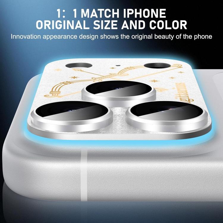 For iPhone 17 Pro Max Twelve Constellations Armor Integrated Full-Coverage Frosted Metal Camera Lens Film, Zodiac:Gemini