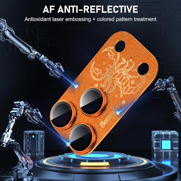 For iPhone 17 Pro Max Twelve Constellations Armor Integrated Full-Coverage Frosted Metal Camera Lens Film, Zodiac:Libra
