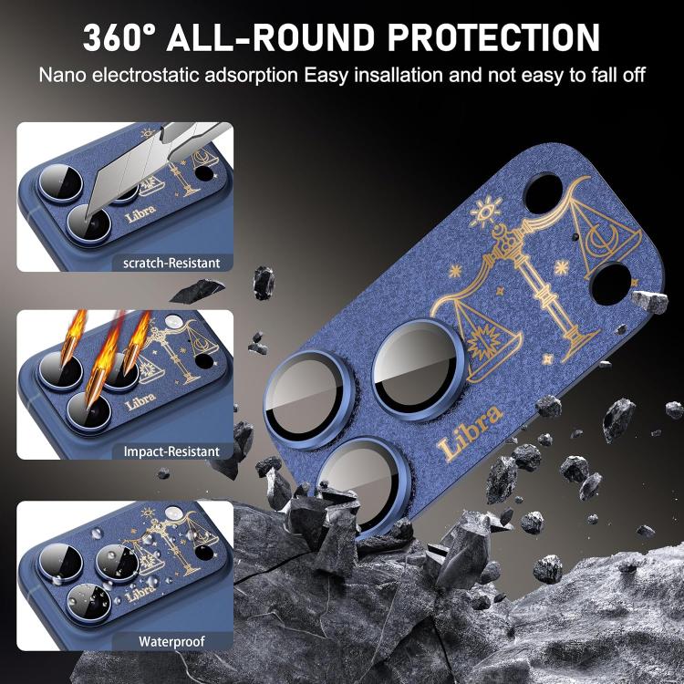 For iPhone 17 Pro Twelve Constellations Armor Integrated Full-Coverage Frosted Metal Camera Lens Film, Zodiac:Capricorn