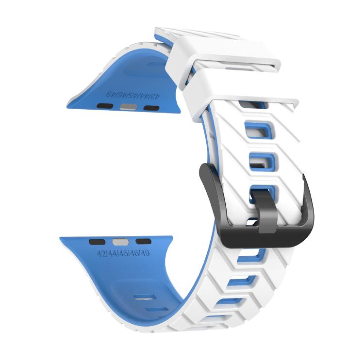 For Apple Watch 46mm / 49mm / 45mm / 44mm Diagonal Two-Color Silicone Watch Band