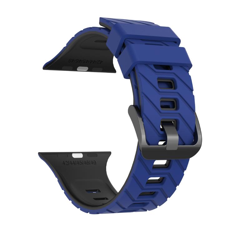 For Apple Watch 46mm / 49mm / 45mm / 44mm Diagonal Two-Color Silicone Watch Band