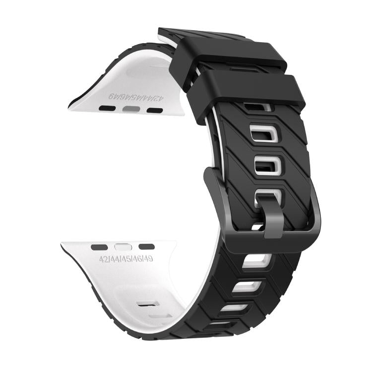 For Apple Watch 46mm / 49mm / 45mm / 44mm Diagonal Two-Color Silicone Watch Band