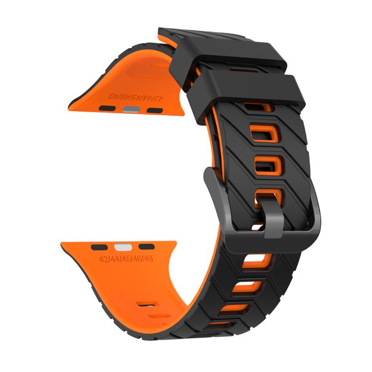 For Apple Watch 46mm / 49mm / 45mm / 44mm Diagonal Two-Color Silicone Watch Band