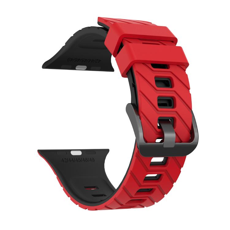 For Apple Watch 46mm / 49mm / 45mm / 44mm Diagonal Two-Color Silicone Watch Band