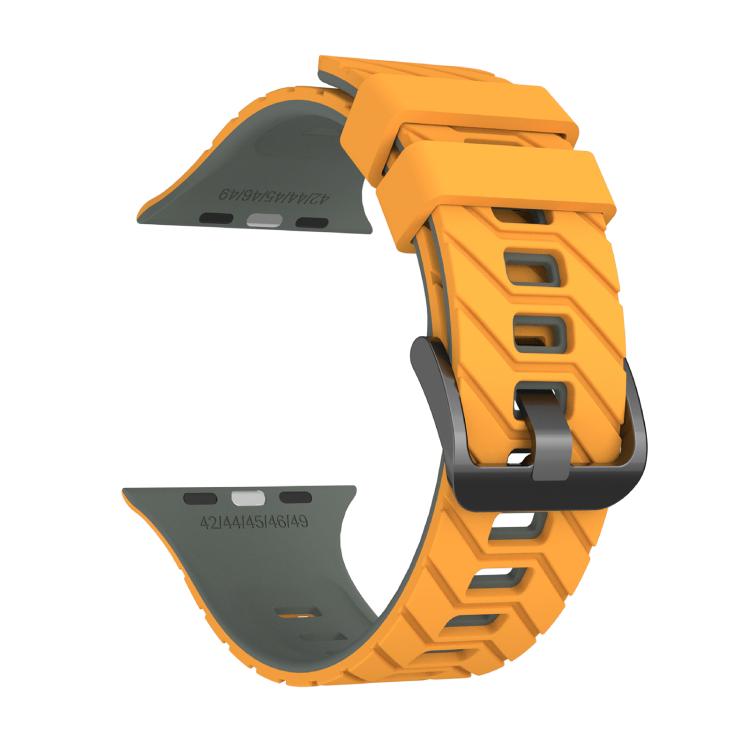 For Apple Watch 46mm / 49mm / 45mm / 44mm Diagonal Two-Color Silicone Watch Band