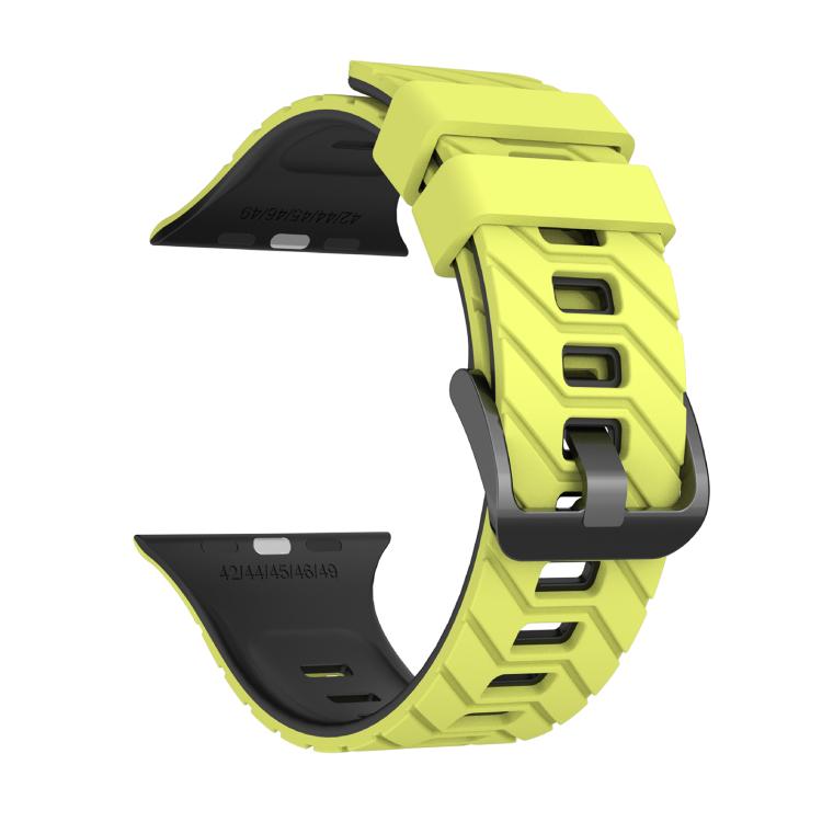 For Apple Watch 46mm / 49mm / 45mm / 44mm Diagonal Two-Color Silicone Watch Band