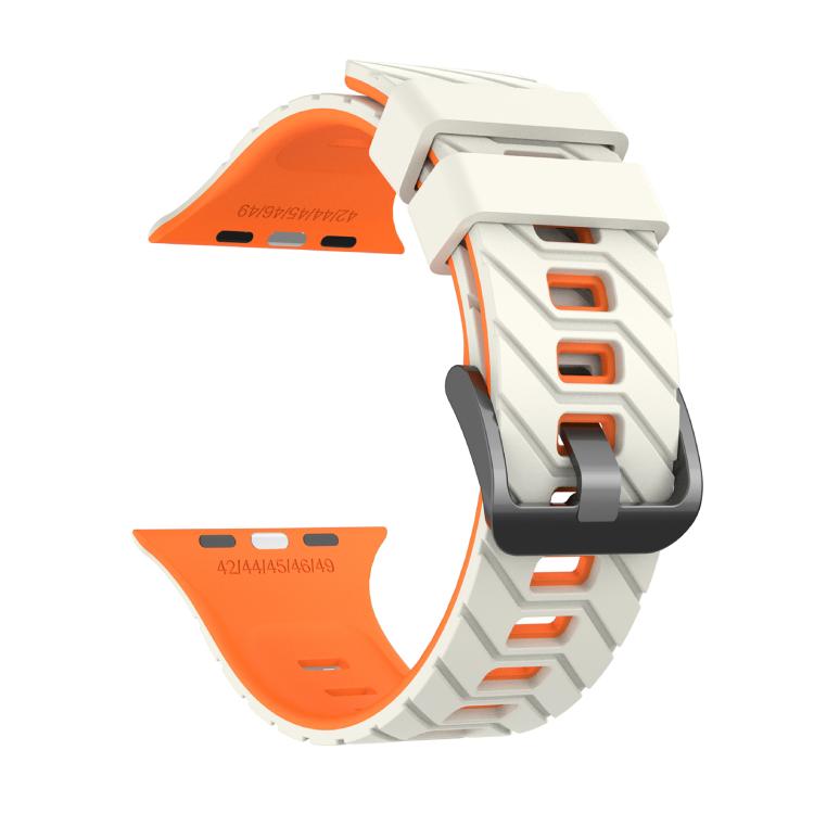 For Apple Watch 46mm / 49mm / 45mm / 44mm Diagonal Two-Color Silicone Watch Band