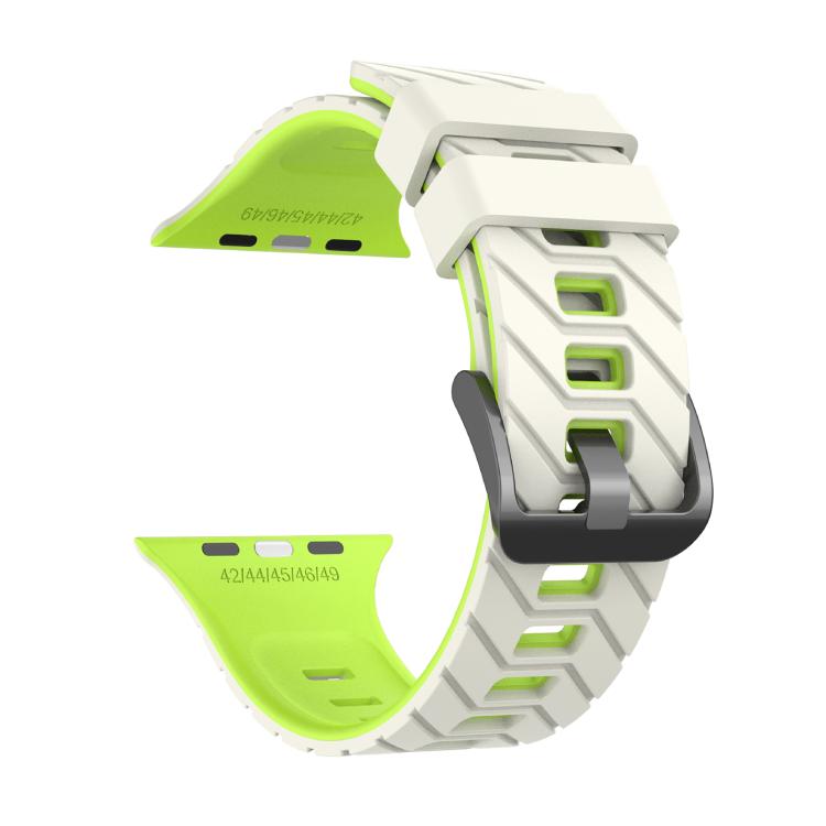 For Apple Watch 46mm / 49mm / 45mm / 44mm Diagonal Two-Color Silicone Watch Band