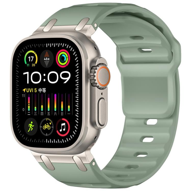 For Apple Watch 49mm / 46mm / 45mm / 44mm Customised Step-Style Solid Colour Silicone Watch Band