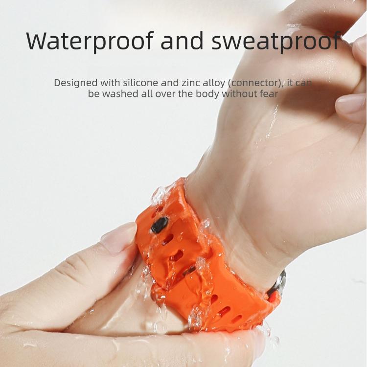 For Apple Watch 49mm / 46mm / 45mm / 44mm Customised Step-Style Solid Colour Silicone Watch Band