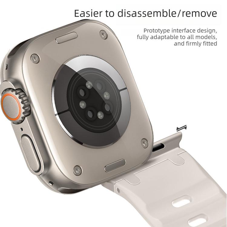 For Apple Watch 49mm / 46mm / 45mm / 44mm Customised Step-Style Solid Colour Silicone Watch Band