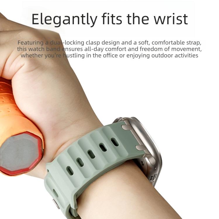 For Apple Watch 49mm / 46mm / 45mm / 44mm Customised Step-Style Solid Colour Silicone Watch Band