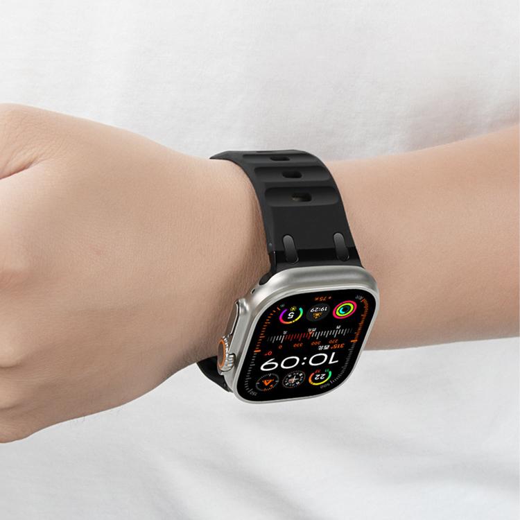For Apple Watch 49mm / 46mm / 45mm / 44mm Customised Step-Style Solid Colour Silicone Watch Band