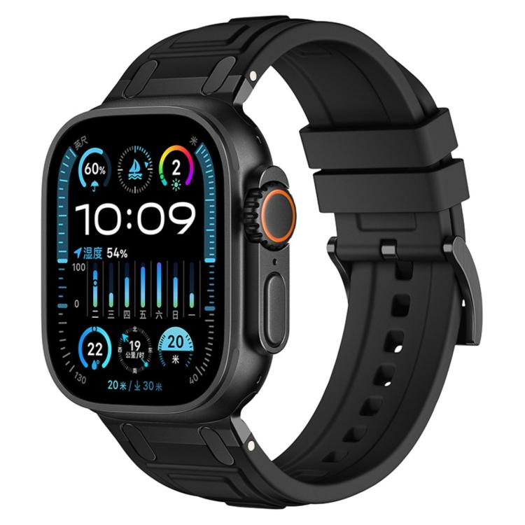 For Apple Watch 49mm / 46mm / 45mm / 44mm Triple-Layer Armour Silicone Watch Band