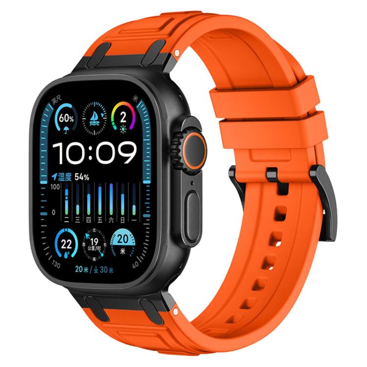 For Apple Watch 49mm / 46mm / 45mm / 44mm Triple-Layer Armour Silicone Watch Band