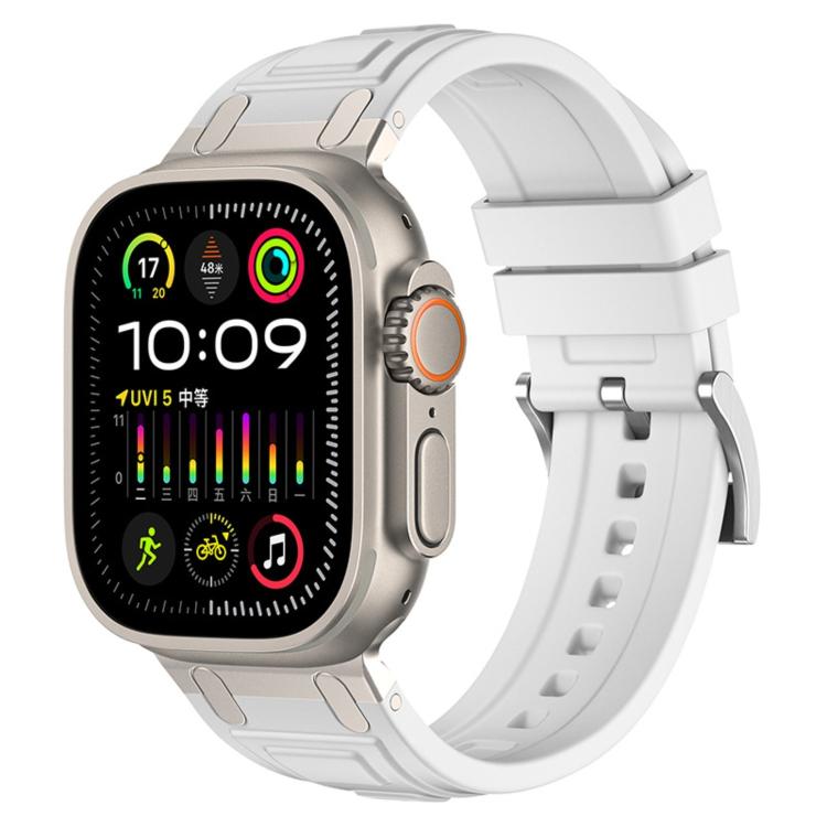 For Apple Watch 49mm / 46mm / 45mm / 44mm Triple-Layer Armour Silicone Watch Band