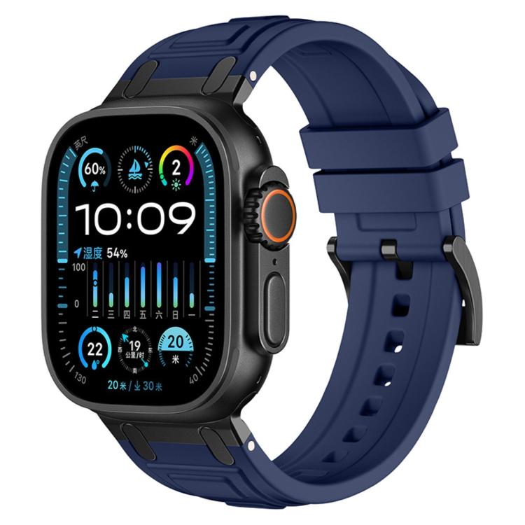 For Apple Watch 49mm / 46mm / 45mm / 44mm Triple-Layer Armour Silicone Watch Band