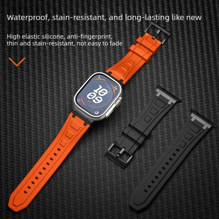 For Apple Watch 49mm / 46mm / 45mm / 44mm Triple-Layer Armour Silicone Watch Band