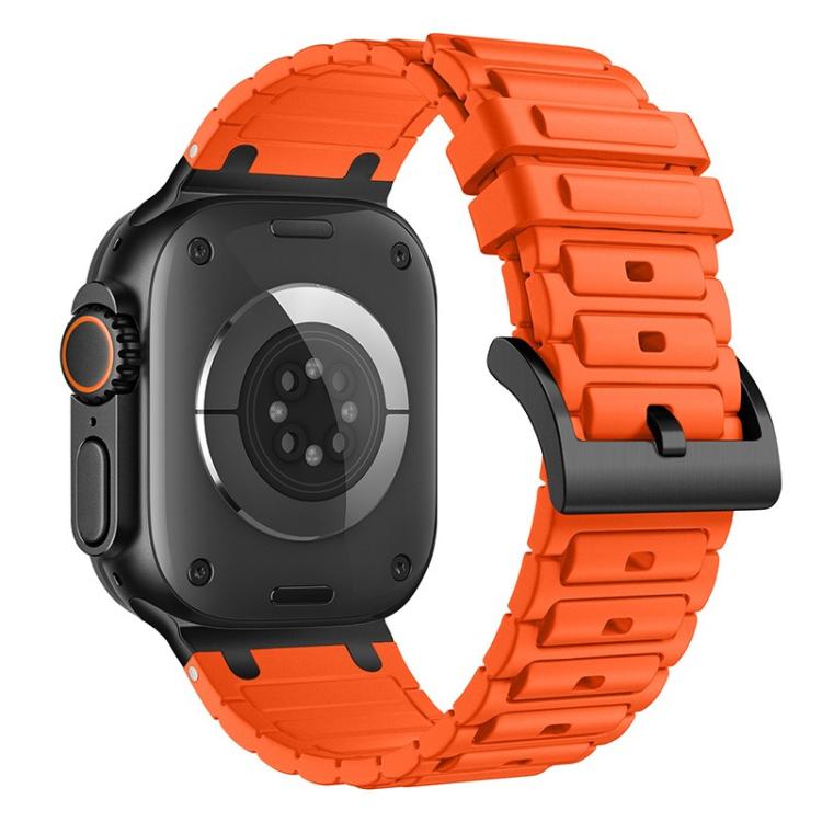 For Apple Watch 49mm / 46mm / 45mm / 44mm Reinforced I-Shape Texture Silicone Watch Band